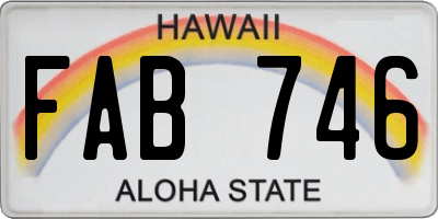 HI license plate FAB746