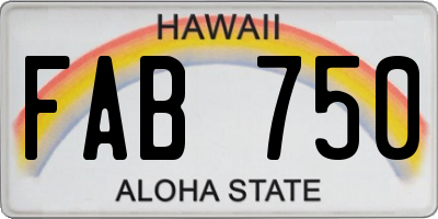 HI license plate FAB750
