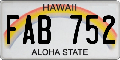HI license plate FAB752
