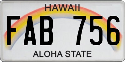 HI license plate FAB756