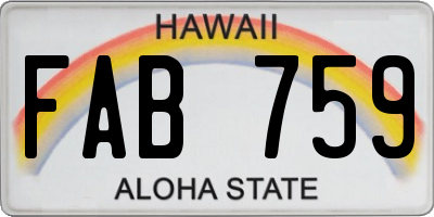 HI license plate FAB759