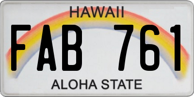 HI license plate FAB761