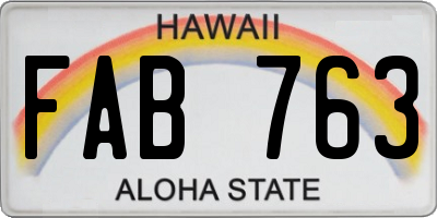 HI license plate FAB763