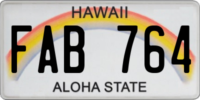 HI license plate FAB764