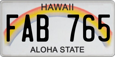 HI license plate FAB765