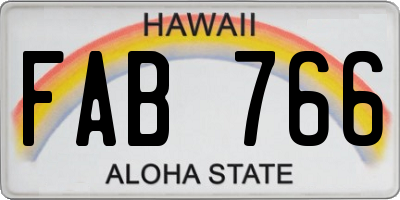 HI license plate FAB766