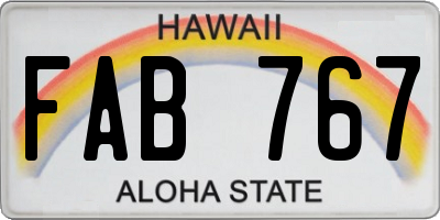 HI license plate FAB767