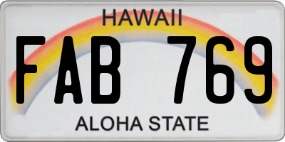 HI license plate FAB769