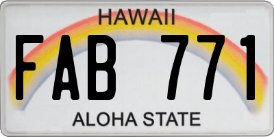 HI license plate FAB771