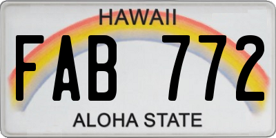 HI license plate FAB772