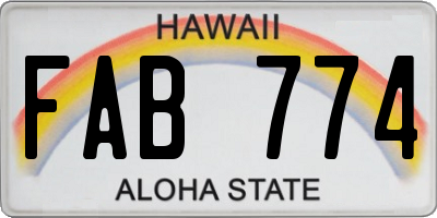 HI license plate FAB774