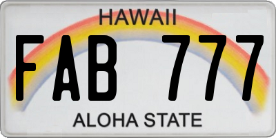 HI license plate FAB777