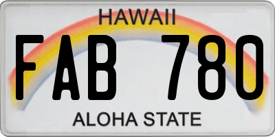 HI license plate FAB780