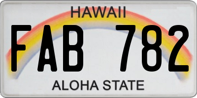 HI license plate FAB782