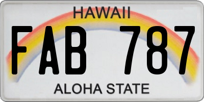 HI license plate FAB787