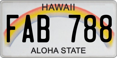 HI license plate FAB788