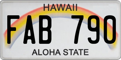 HI license plate FAB790