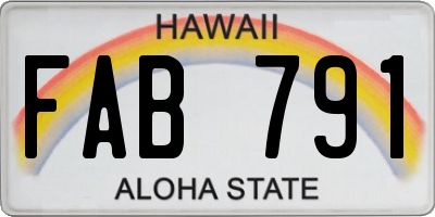 HI license plate FAB791