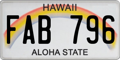 HI license plate FAB796