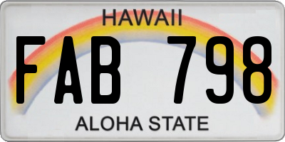 HI license plate FAB798