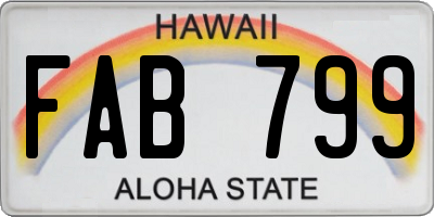 HI license plate FAB799