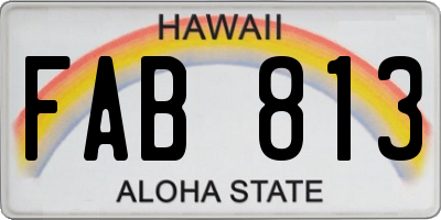 HI license plate FAB813
