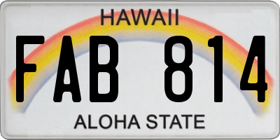 HI license plate FAB814