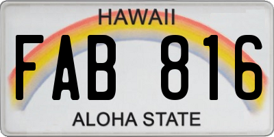 HI license plate FAB816