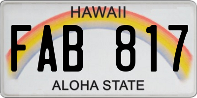 HI license plate FAB817
