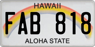 HI license plate FAB818