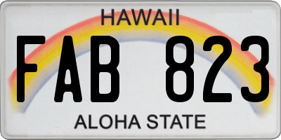 HI license plate FAB823