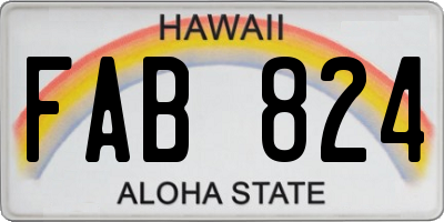 HI license plate FAB824