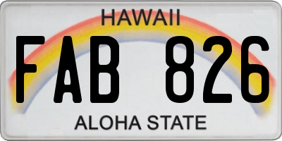 HI license plate FAB826
