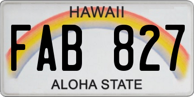 HI license plate FAB827