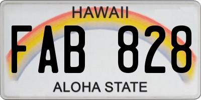 HI license plate FAB828