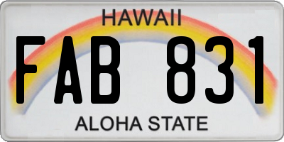 HI license plate FAB831