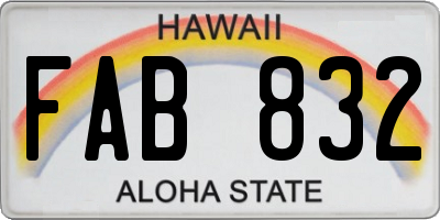 HI license plate FAB832