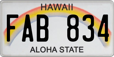 HI license plate FAB834