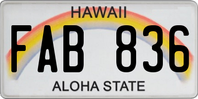 HI license plate FAB836