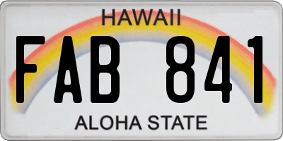 HI license plate FAB841