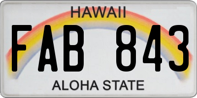 HI license plate FAB843