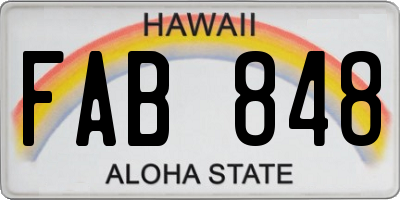 HI license plate FAB848