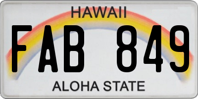 HI license plate FAB849