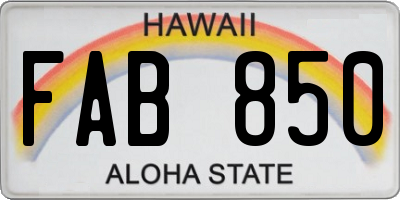 HI license plate FAB850