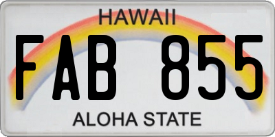 HI license plate FAB855