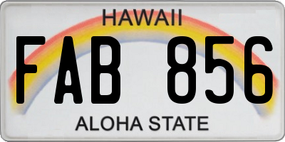 HI license plate FAB856