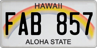 HI license plate FAB857