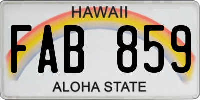 HI license plate FAB859