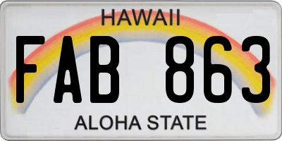 HI license plate FAB863