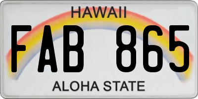 HI license plate FAB865